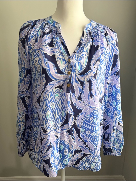 Lilly Pulitzer Tops - Lilly Pulitzer Elsa Silk Blouse Size XXS